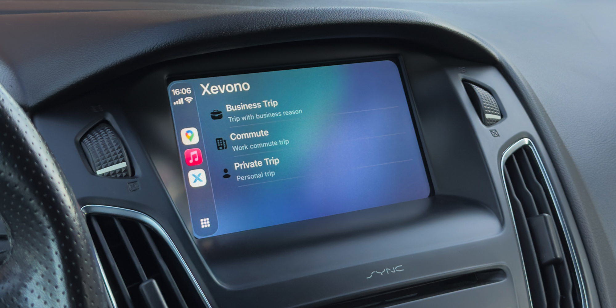 Xevono CarPlay Integration in vehicle